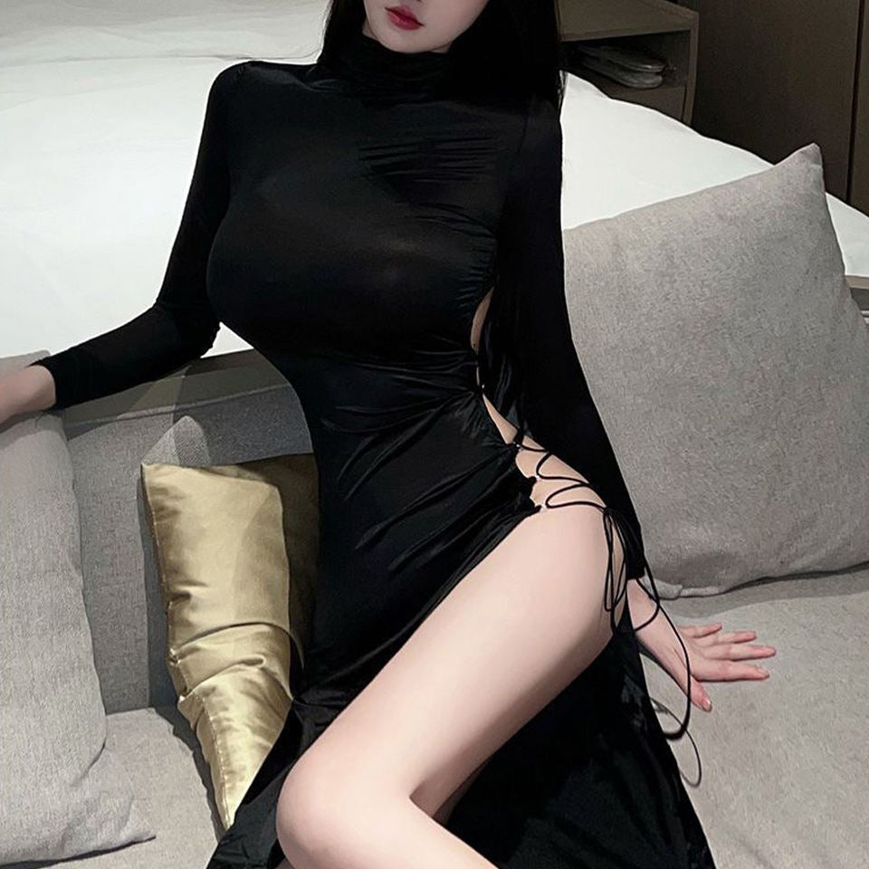 Sexy High Waist Side Slit Bandage Cami Backless Bodycon Maxi Dress – Erotic Party & Club Outfit